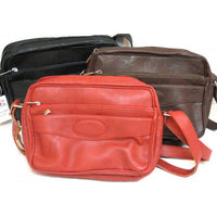 Elegant Leather Unisex SHOULDER BAG- Black, Red and Brown #7040