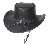 GENUINE LEATHER EAGLE EMBOSSED COWBOY HAT- BLACK # 2675