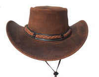 GENUINE LEATHER WESTERN COWBOY HAT- BROWN # 2682