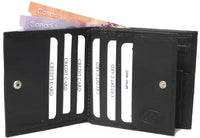 Genuine Cowhide Leather 11 Cards, 1 ID, 2 Change Pockets RFID Wallet #4605R