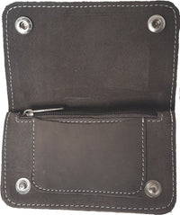 Cowhide Truckers' Wallet with chain ( Medium ) #4635-NV