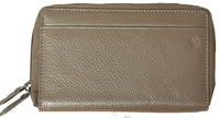 Genuine Cowhide Leather Zip-Around Ladies RFID Wallet #7616R