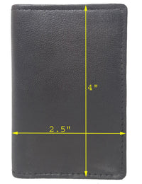 Genuine Leather Lambskin Mini Card RFID Wallet #8167