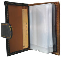 Genuine Cowhide Leather Unisex Card Wallet 24 Cards #8413-LR