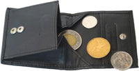 Genuine Cowhide Leather Coin Purse BLACK # 8464