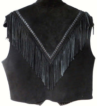 Genuine Leather Suede Ladies Vest with Fringes #9892