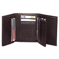 Genuine Leather Cowhide RFID Men's Tri-fold Wallet #4584