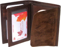 Genuine Leather Cowhide RFID Badge Wallet for Firefighters, Police #4622