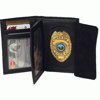Elegant Faux Leather Badge Wallet for Firefighters, Police #4722